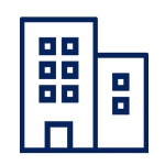 commercial building icon - blue
