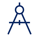 Engineering compass icon - blue